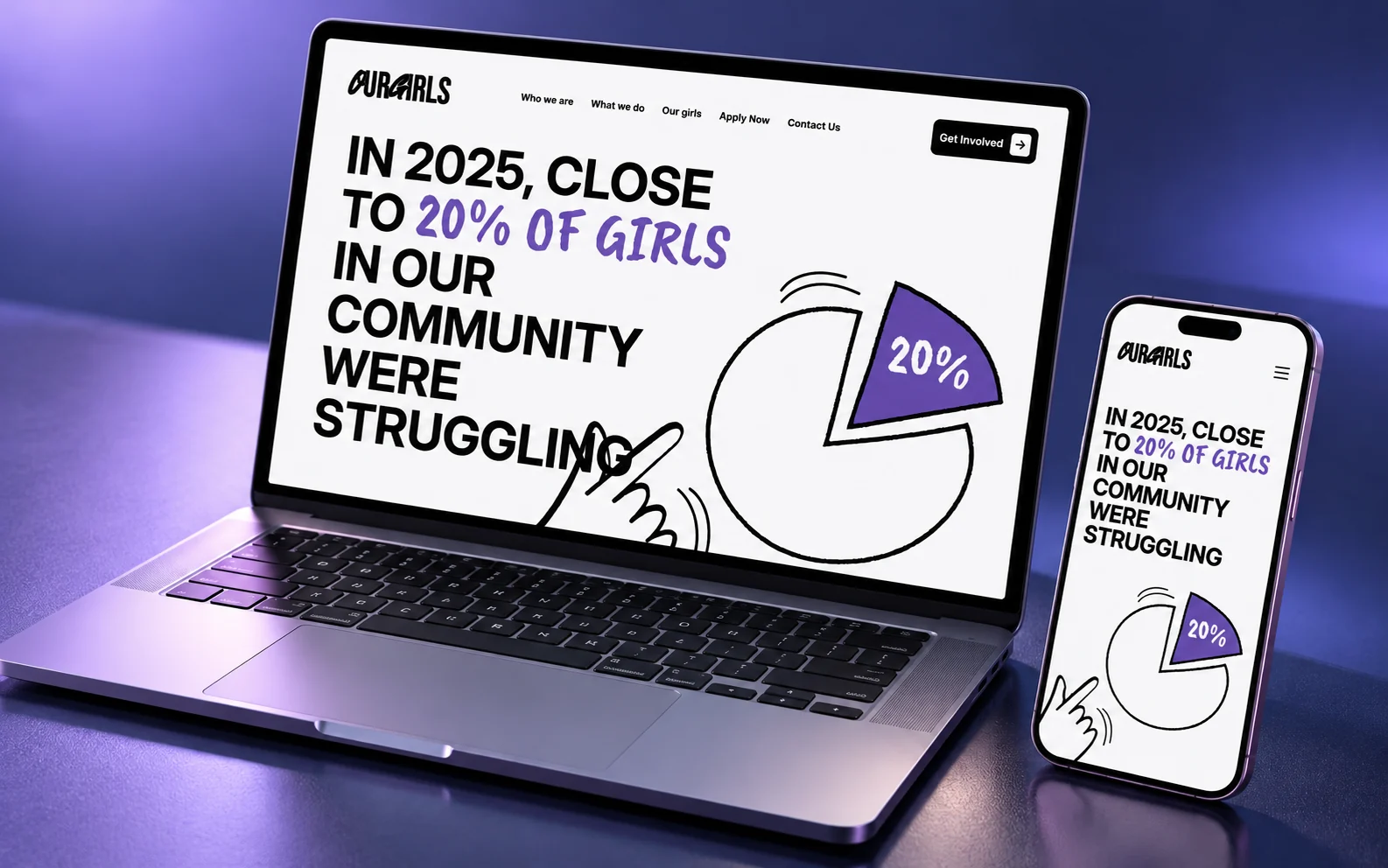 The OG Program website shown in a studio mockup with desktop and mobile devices